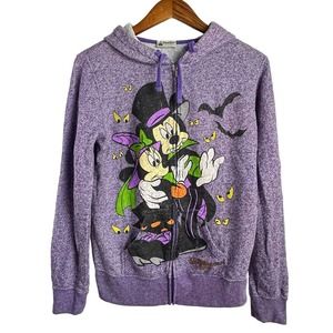 Walt World Parks Hoodie Womens Purple Full Zip 2015 Halloween Mickey Minnie Sm*